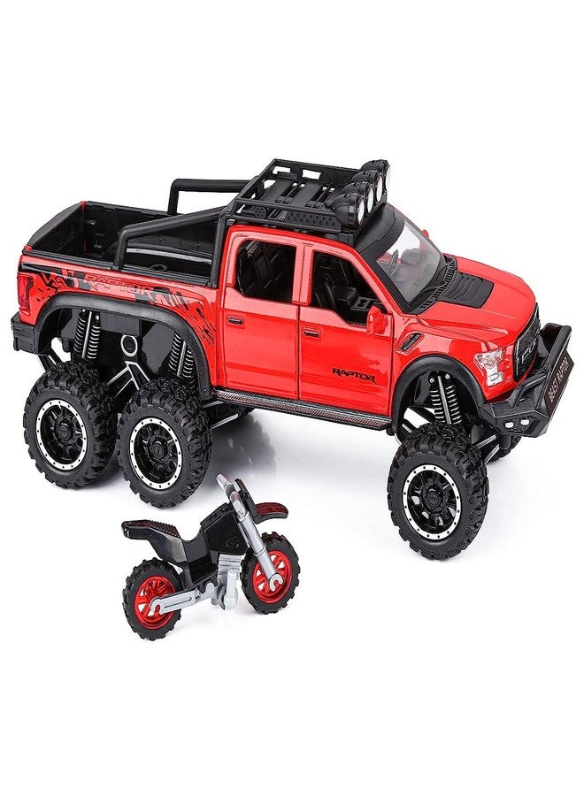 KING FORU Exclusive Alloy Metal Pull Back Die-cast Car Scale Model with Sound Light Mini Auto Toy for Kids Metal Model Toy Car with Sound and Light New Version (Ford Pickup RED) - Image 2